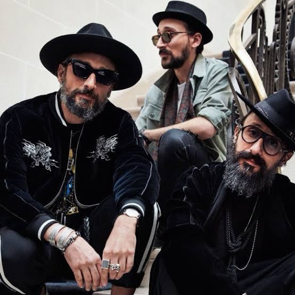 The Kooples Paris Southwestern Camp Shirt Black & Ice Blue Pattern Rock Chic S - Picture 3 of 3